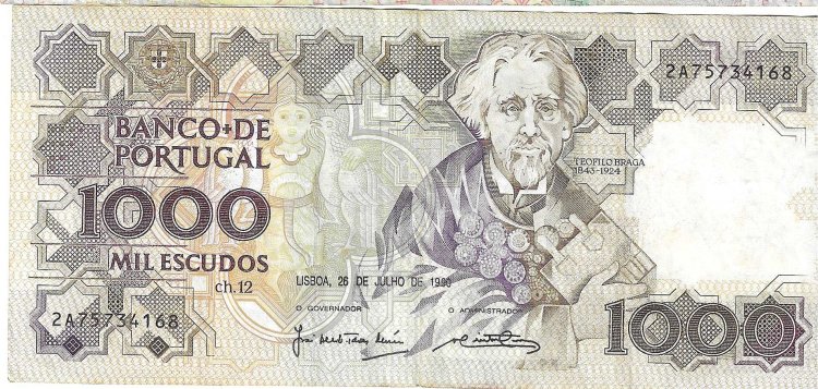 Billetes - Europa - Portugal - 181H - MBC+ - 1990 - 1000 escudos - Num.ref: 3A50674425 - Click en la imagen para cerrar