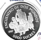 Monedas - America - Ecuador - 100 - 1997 - 50000 sucres - plata - proof