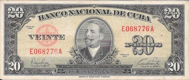 Billetes - America - Cuba - 80 - mbc+ - 1949 - 20 pesos - Num.ref: E068776A - Click en la imagen para cerrar