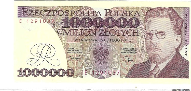 Billetes - Europa - Polonia - 157 - SC - 1991 - 1000000 zlotych - Num.ref: E1291037 - Click en la imagen para cerrar