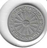 Monedas - America - Peru - 198 - 1879 - 10 ctv