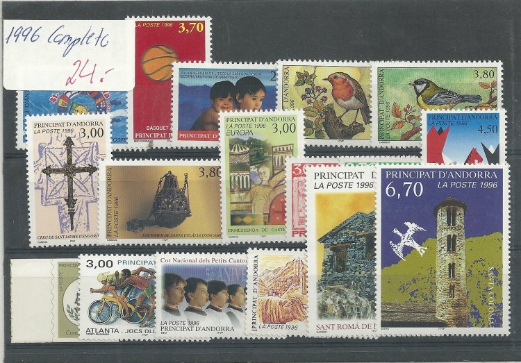 Andorra - Correo Francés - Años completos - Año 1996 - Click en la imagen para cerrar