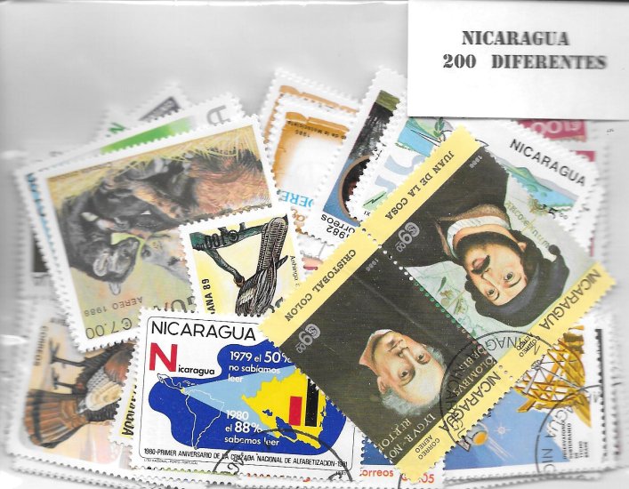 Paises - America - Nicaragua - 200 sellos diferentes - Click en la imagen para cerrar