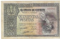 Billetes - EspaÃ±a - Estado EspaÃ±ol (1936 - 1975) - 500 ptas - 501 - MBC - 1940 - Num.ref: 1003985
