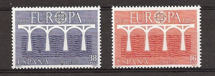 Sellos - Países - España - 2º Cent. (Series Completas) - Juan Carlos I - 1984 - 2756/57 - ** - Click en la imagen para cerrar