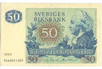Billetes - Europa - Suecia - 53 - MBC+ - 1989 - 50 coronas - Num.ref: 9260051209