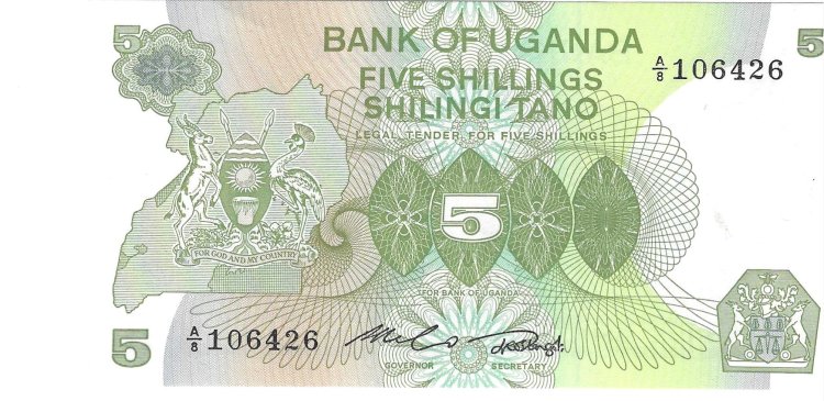 Billetes - Africa - Uganda - 5A - SC - 5 shilling - Num.ref: 106426 - Click en la imagen para cerrar