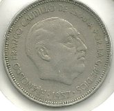 Monedas - España - Estado Español (18-VII-1936 / 20 - 005 pesetas - 307 - Año 1957*58