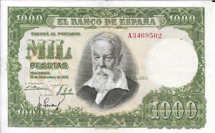 Billetes - EspaÃ±a - Estado EspaÃ±ol (1936 - 1975) - 1000 ptas - 515 - mbc+ - 1951 - 1000 pesetas - num. ref: A3469502 - Click en la imagen para cerrar