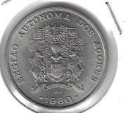 Monedas - Europa - Azores - 43 - 1980 - 25 escudos