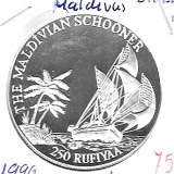 Monedas - Africa - Maldivas - 81 - 1990 - 250 rufiyaa - plata