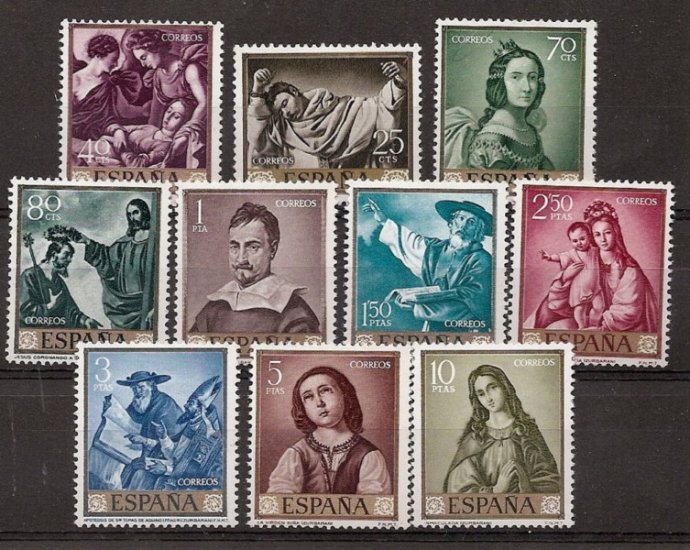 Sellos - Países - España - 2º Cent. (Series Completas) - Estado Español - 1962 - 1418/27 - ** - Click en la imagen para cerrar