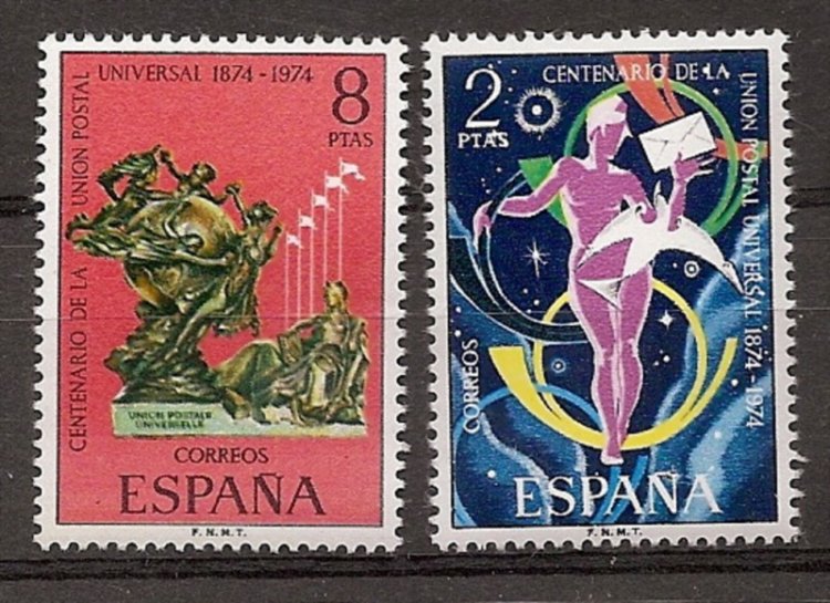 Sellos - Países - España - 2º Cent. (Series Completas) - Estado Español - 1974 - 2211/12 - ** - Click en la imagen para cerrar