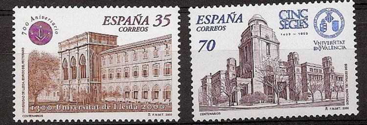 Sellos - Países - España - 2º Cent. (Series Completas) - Juan Carlos I - 2000 - 3703/04 - ** - Click en la imagen para cerrar