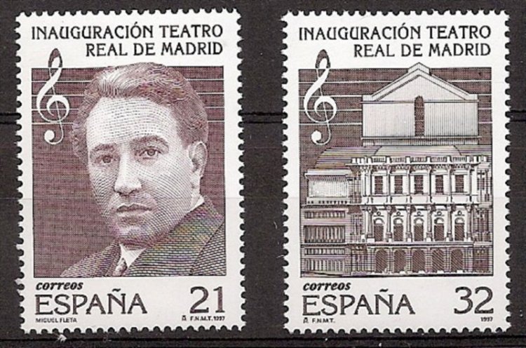 Sellos - Países - España - 2º Cent. (Series Completas) - Juan Carlos I - 1997 - 3514/15 - ** - Click en la imagen para cerrar
