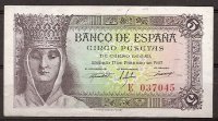 Estado Español (1936 - 1975) - 5 ptas - 459 - ebc+ - 13/2/1943 - ref.E037045