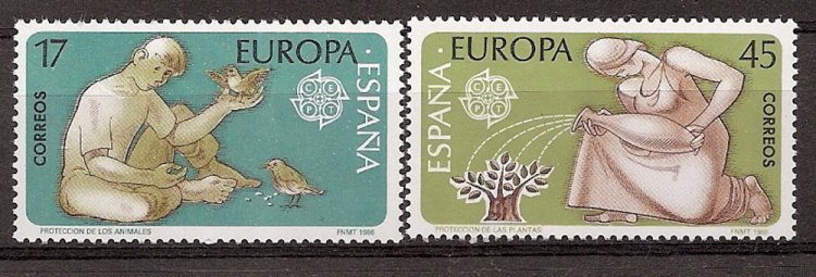 Sellos - Países - España - 2º Cent. (Series Completas) - Juan Carlos I - 1986 - 2847/48 - ** - Click en la imagen para cerrar