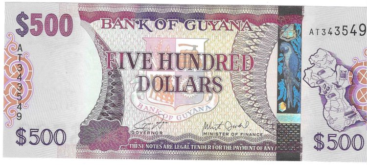 Billetes - America - Guayana - 37N - SC - 2011 - 500 dolares - Num.ref: AT343549 - Click en la imagen para cerrar