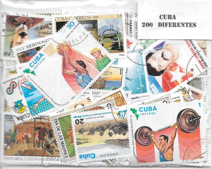 Paises - America - Cuba - 200 sellos diferentes - Click en la imagen para cerrar