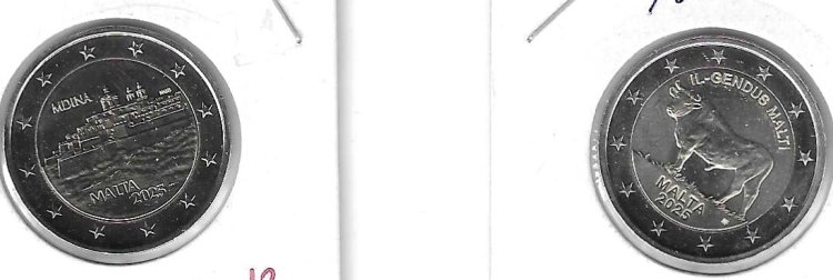 Monedas - Euros - 2€ - Malta - SC - 2025 - Conjunto 2 monedas - Mdina y Buey Maltes - Click en la imagen para cerrar
