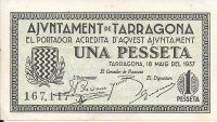 Billetes - EspaÃ±a - II RepÃºblica (1931 - 1939) - Locales - CataluÃ±a - - ebc+ - Tarragona - peseta - Num.ref: 167117