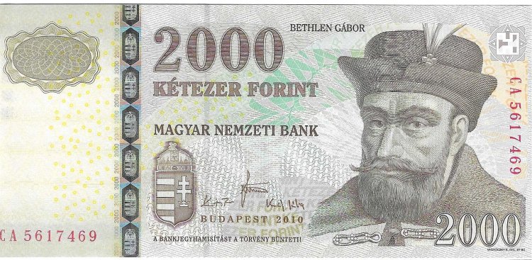 Billetes - Europa - Hungria - 198c - SC - 2010 - 2000 forint - Num.ref: CA5617469 - Click en la imagen para cerrar