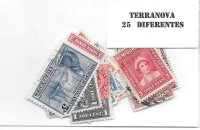 Paises - America - Terranova - 25 sellos diferentes