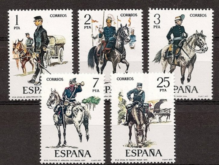 Sellos - Países - España - 2º Cent. (Series Completas) - Juan Carlos I - 1977 - 2423/27 - ** - Click en la imagen para cerrar