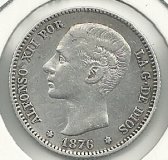 Monedas - España - Alfonso XII (29-XII-1874 / 28-XI - 060 - Año 1876*18*76 - Peseta
