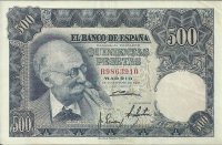 Billetes - España - Estado Español (1936 - 1975) - 500 ptas - 500 - 1 - ebc- - 15/11/1951 - B9863910