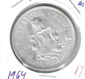Monedas - America - Bermuda - 14 - 1964 - corona - plata
