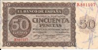 Billetes - España - Estado Español (1936 - 1975) - 50 ptas - 479 - MBC - Año 1936 - num ref: R881597