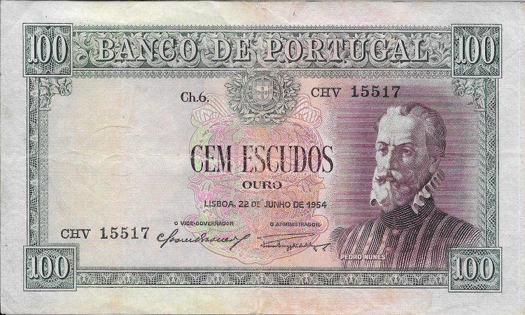 Billetes - Europa - Portugal - 159 - MBC+ - 1954 - 100 Escudos - num ref:CHV15517 - Click en la imagen para cerrar