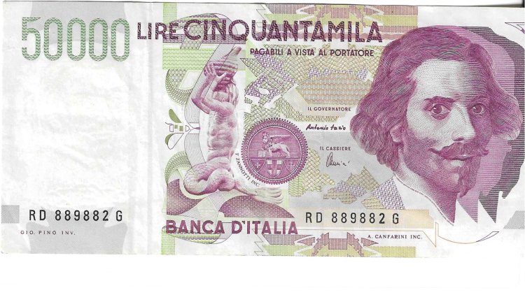 Billetes - Europa - Italia - 116 - MBC - 1992 - 50000 liras - Num.ef: RD889882G - Click en la imagen para cerrar