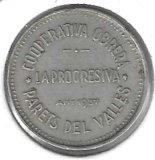 Monedas - Fichas Cooperativas y vales - - 1937 - La Progressiva - Parets del Valles - 1 peseta
