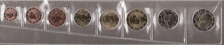 Colección en tiras - Estonia - Año 2011 - 8 monedas - Click en la imagen para cerrar