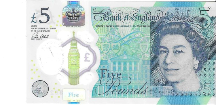 Billetes - Europa - Gran BretaÃ±a - 394 - SC - 2015 - 5 pounds - Num.ref: AL55302799 - Click en la imagen para cerrar