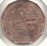 Monedas - Euros - 5&euro; - Austria - SC - A&ntilde;o 2015 - A&ntilde;o Nuevo