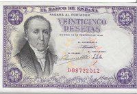 Billetes - EspaÃ±a - Estado EspaÃ±ol (1936 - 1975) - 25 ptas - 476 - EBC+ - 1946 - Num.ref: D08722512