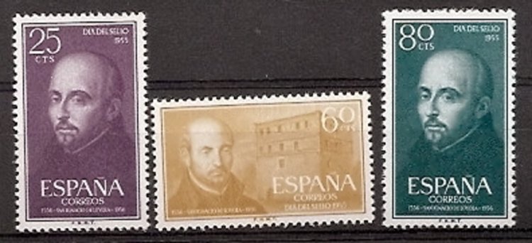 Sellos - Países - España - 2º Cent. (Series Completas) - Estado Español - 1955 - 1166/68 - ** - Click en la imagen para cerrar