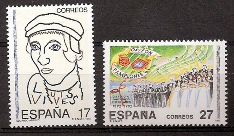 Sellos - Países - España - 2º Cent. (Series Completas) - Juan Carlos I - 1992 - 3224/25 - ** - Click en la imagen para cerrar
