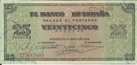 Billetes - España - Estado Español (1936 - 1975) - 25 ptas - 473 - EBC - Año 1938 - num ref: C7643499