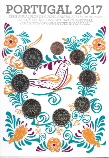 Monedas - Euros - Colecci&oacute;n en tiras - Portugal - A&ntilde;o 2017 - Serie Anual - Click en la imagen para cerrar