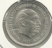 Monedas - España - Estado Español (18-VII-1936 / 20 - 005 pesetas - 308 - Año 1957*59
