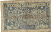 Billetes - Africa - Marruecos - 9 - MBC- 1924 - 5 francos - Num.ref: 967