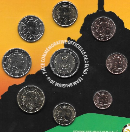 Monedas - Euros - Estuches oficiales - Bélgica - Año 2016 - Colección Anual - FDC - Click en la imagen para cerrar