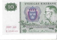 Billetes - Europa - Suecia - 52 - MBC - 1987 - 10 coronas - Num.ref: E059049
