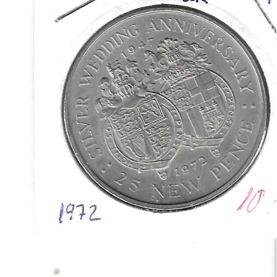 Monedas - Europa - Gibraltar - 6 - 1972 - 25 new pence - Click en la imagen para cerrar