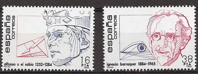 Sellos - Países - España - 2º Cent. (Series Completas) - Juan Carlos I - 1984 - 2759/60 - ** - Click en la imagen para cerrar
