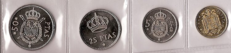 Monedas - España - Juan Carlos I (pesetas) - 1975 *79 - Año completo - Click en la imagen para cerrar